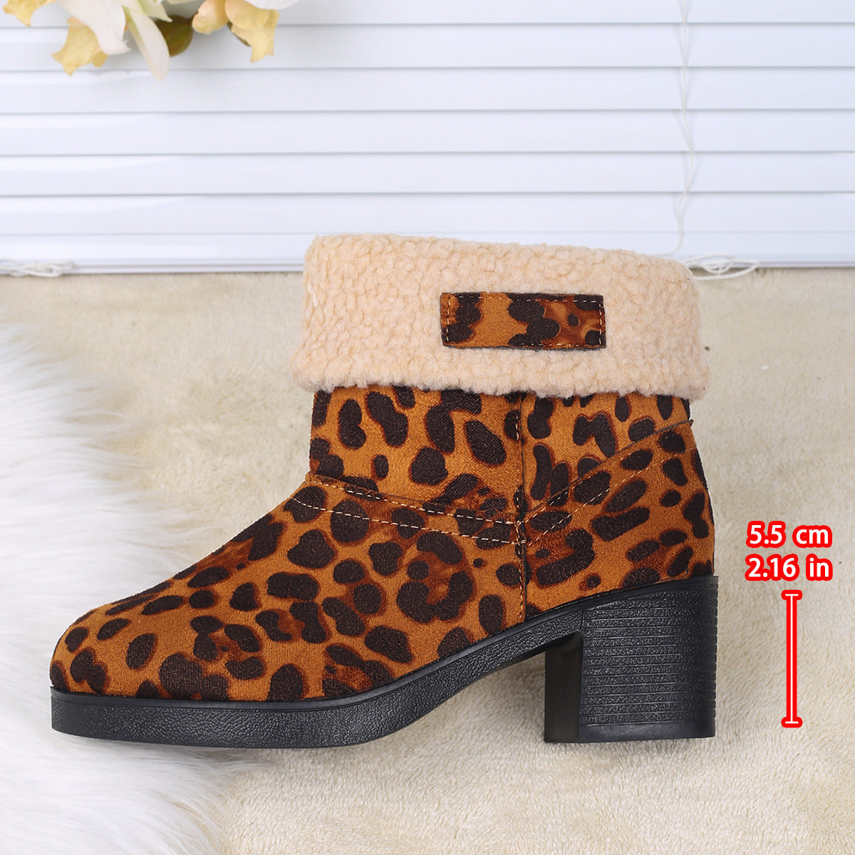 Foldable Leopard Print Boots