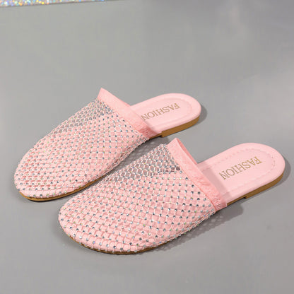 Transparent Rhinestone Hollow Sandals