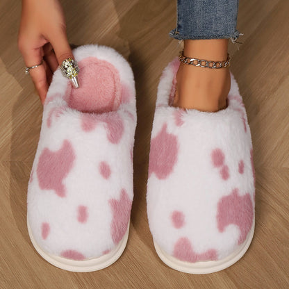 Cute Cow Print Slippers