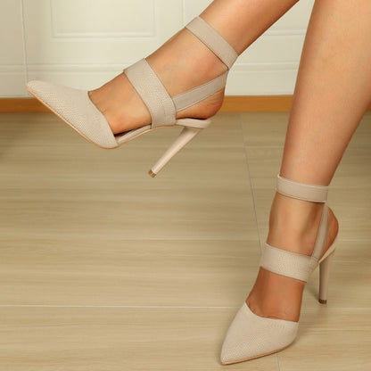 Closed-Toe Elastic Band High Heels