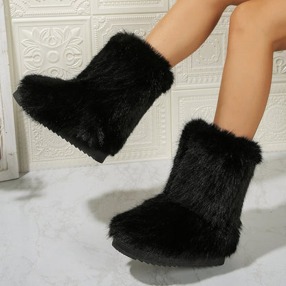 Long Plush Winter Snow Boots