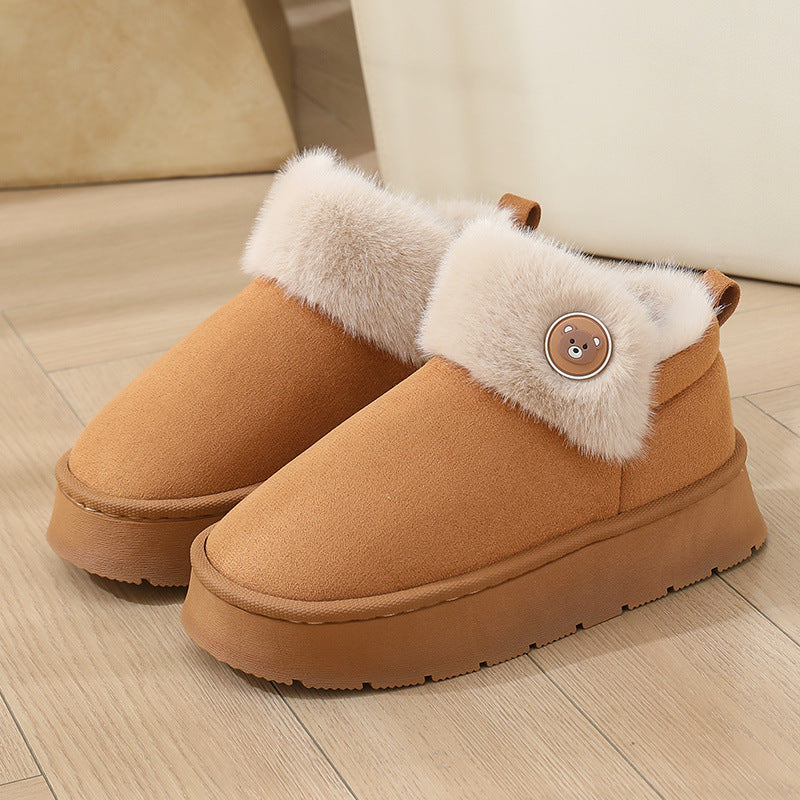 Ankle Wrap Warm Cotton Slippers