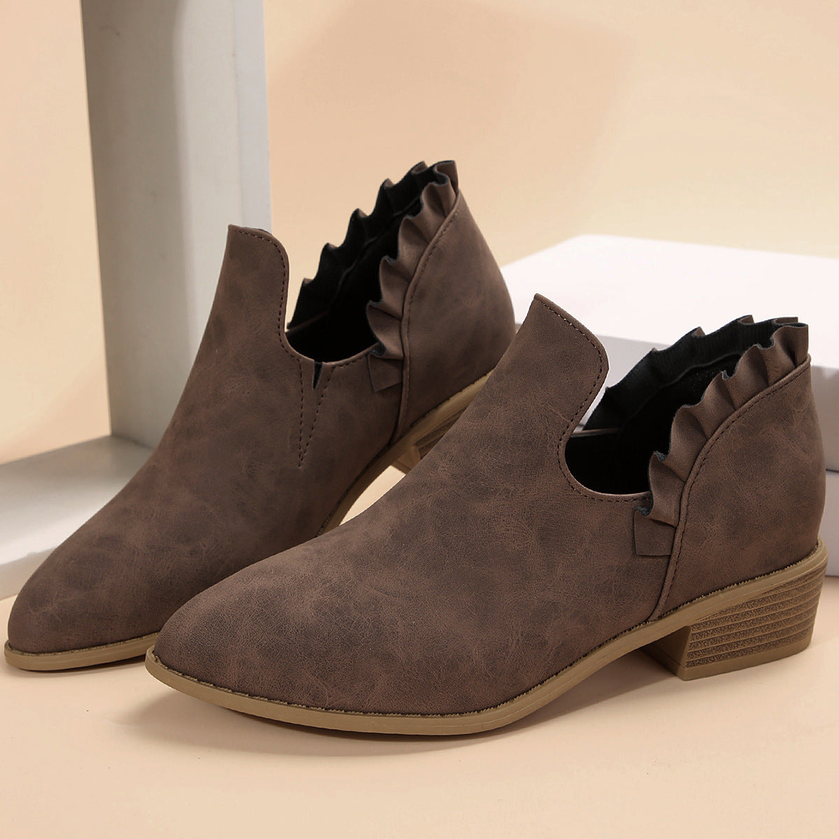 Flat Chunky Heel Martin Boots