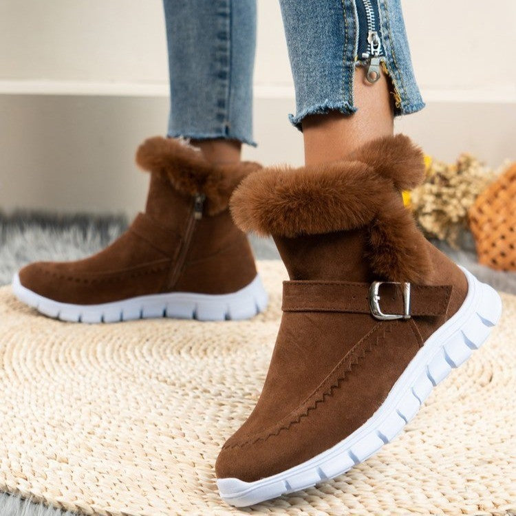 Plush Velvet Winter Ankle Boots