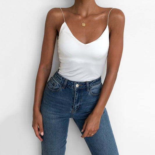Solid Satin Thin Camisole Tank Top