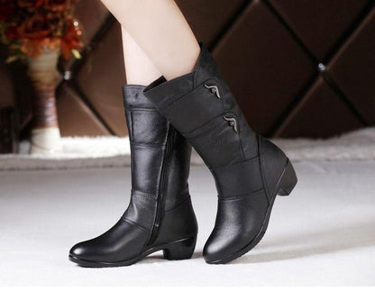 Velvet Padded Round Head Boots