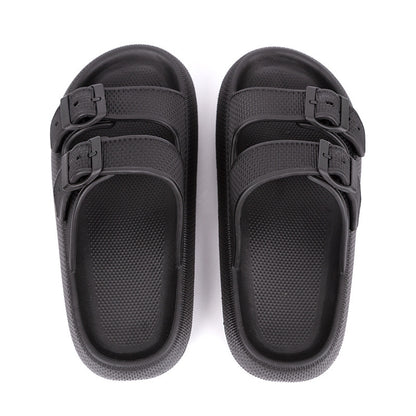 Buckle Platform Slippers