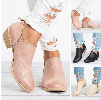 Retro High Heel Ankle Boots