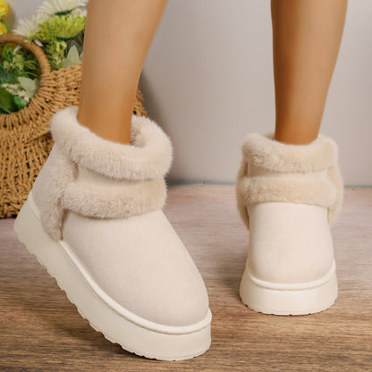 Fleece-Lined Casual Snow Boots