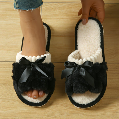 Bow Plush Indoor Slippers