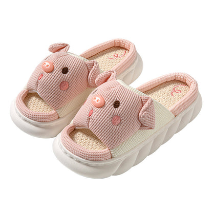 Piggy Couple Open Toe Slippers