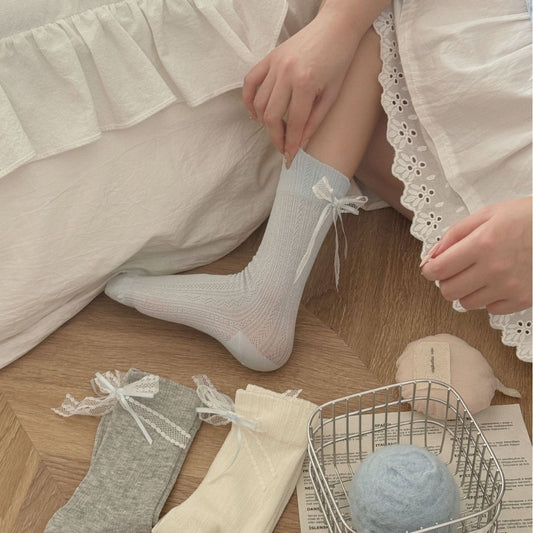 RibbonLace Ballet Socks