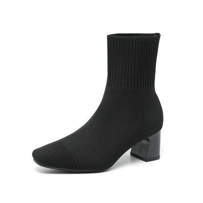 Elastic Knitted Sock Boots