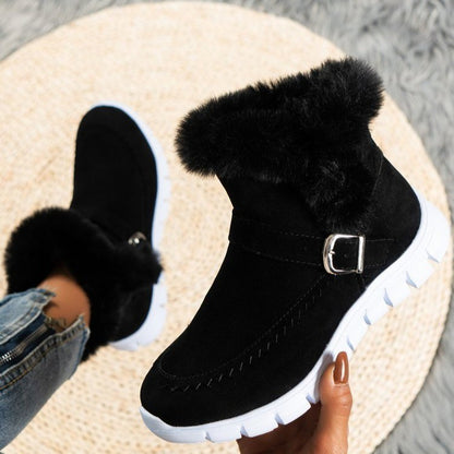 Plush Velvet Winter Ankle Boots
