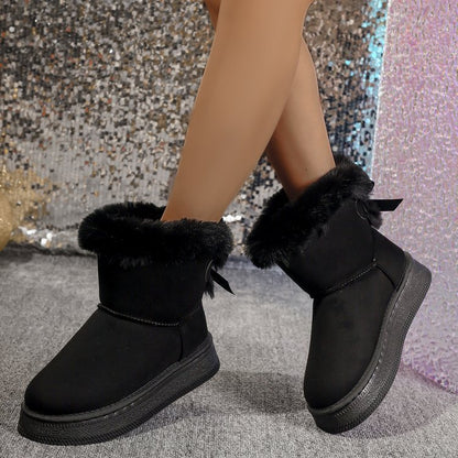 Bowknot Suede Winter Boots