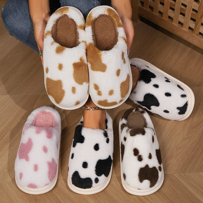 Cute Cow Print Slippers