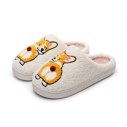 Corgi Cartoon Cotton Slippers