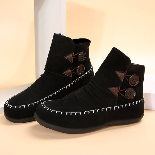 Button Design Ankle Boots