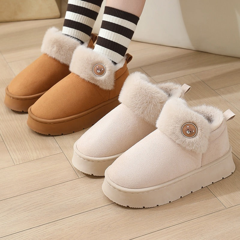 Ankle Wrap Warm Cotton Slippers