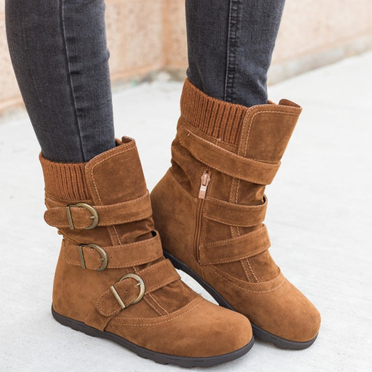 Strap Buckle Winter Boots