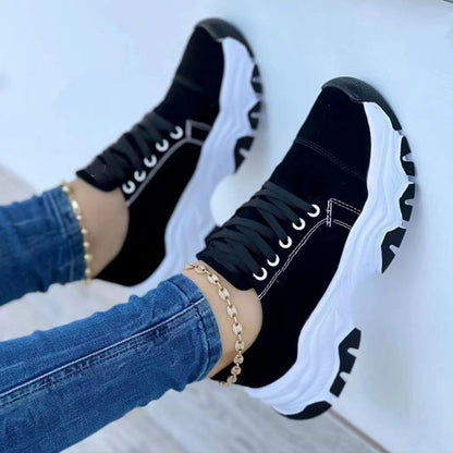 Lace-Up Platform Sport Flats