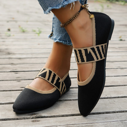 Striped Pointed Loafers