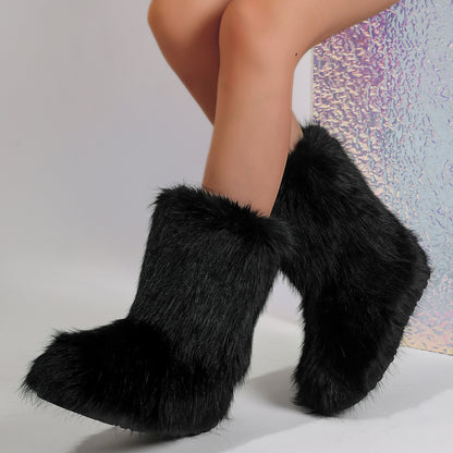 Furry Middle Snow Boots