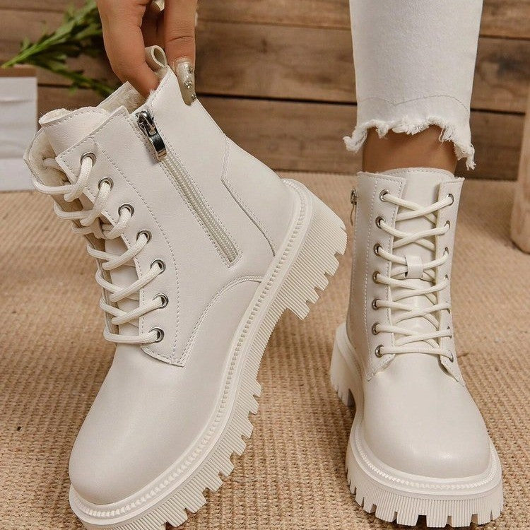 Fleece-Lined Platform Boots