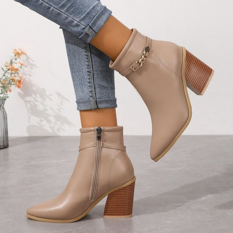 High Heel Pointed Martin Boots