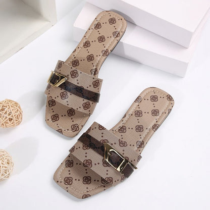 Flat Letter Cloth Slippers