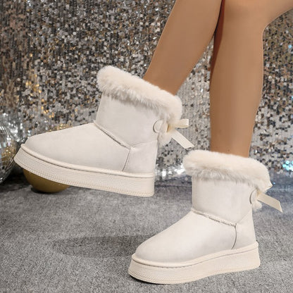 Bowknot Suede Winter Boots
