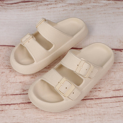 Buckle Platform Slippers