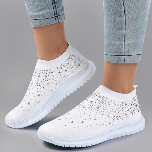 Plus Size Rhinestone Sock Sneakers