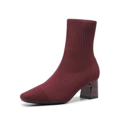 Elastic Knitted Sock Boots
