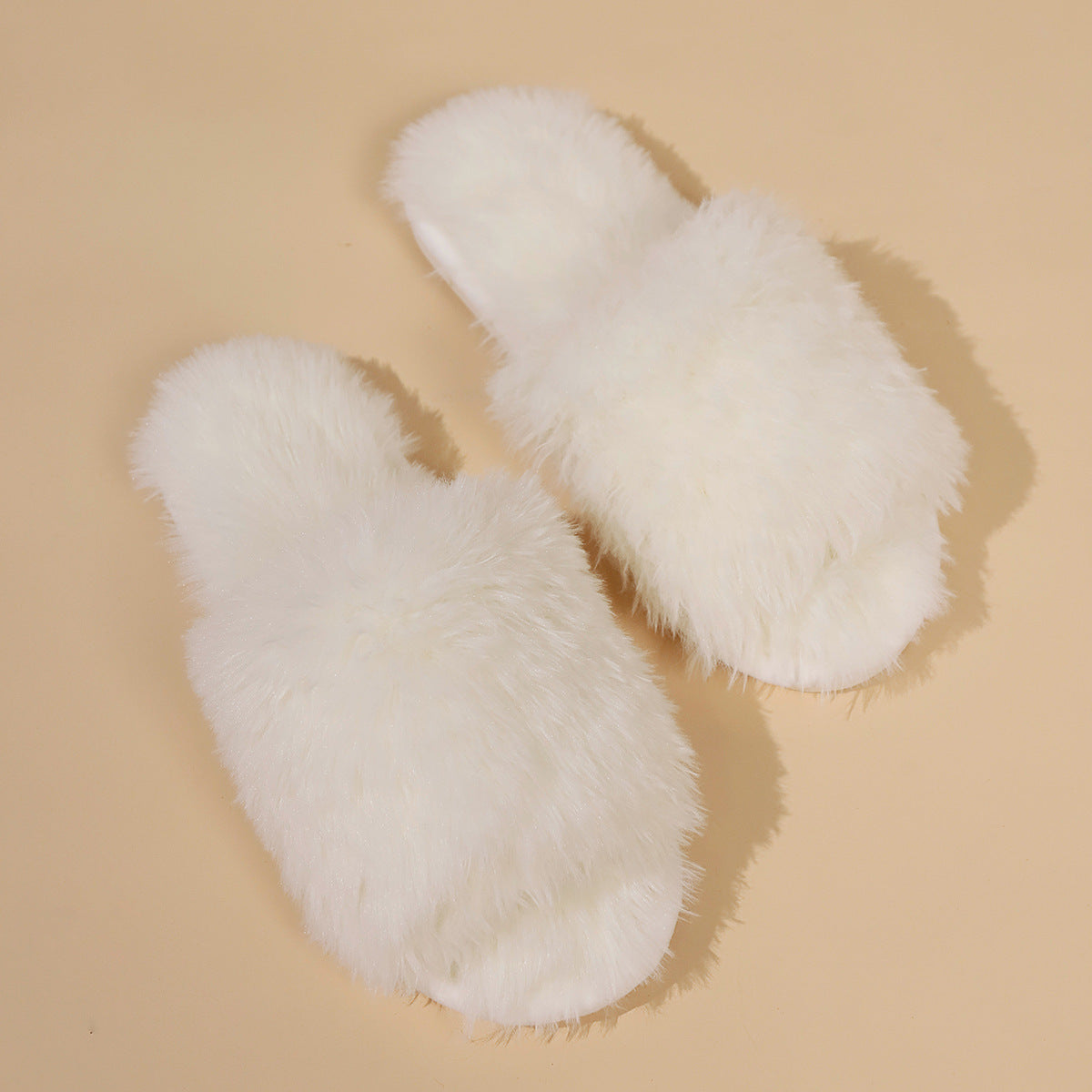 Open-Toed Fluffy Slippers