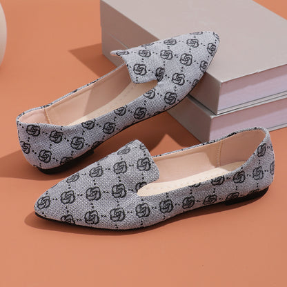 Rose Print Canvas Loafers