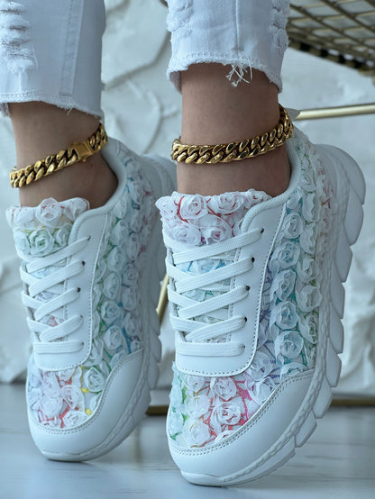 Rose Mesh Casual Sneakers