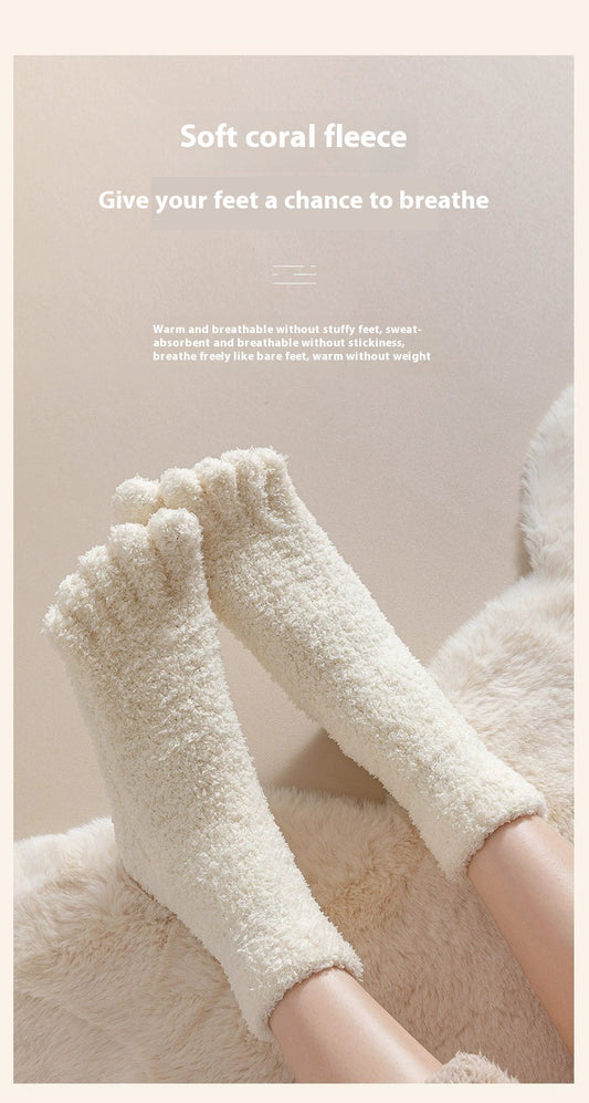 CozyNest Fleece Toe Socks