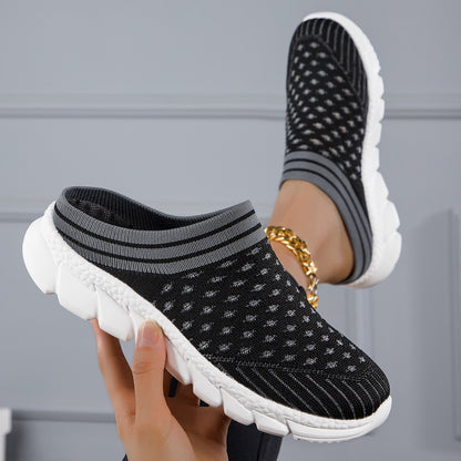 Breathable Flyknit Semi-Slipper Shoes