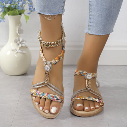Round Toe Woven Sandals