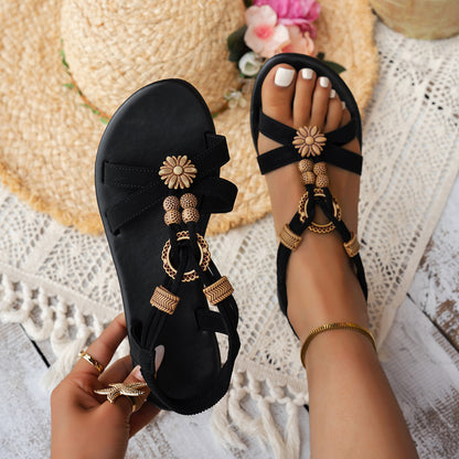 Ethnic Beaded Beach Sandals