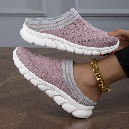 Breathable Flyknit Semi-Slipper Shoes