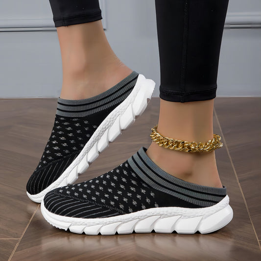 Breathable Flyknit Semi-Slipper Shoes