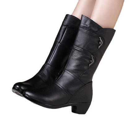 Velvet Padded Round Head Boots