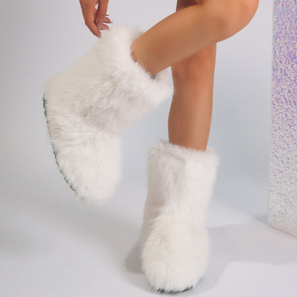 Furry Middle Snow Boots
