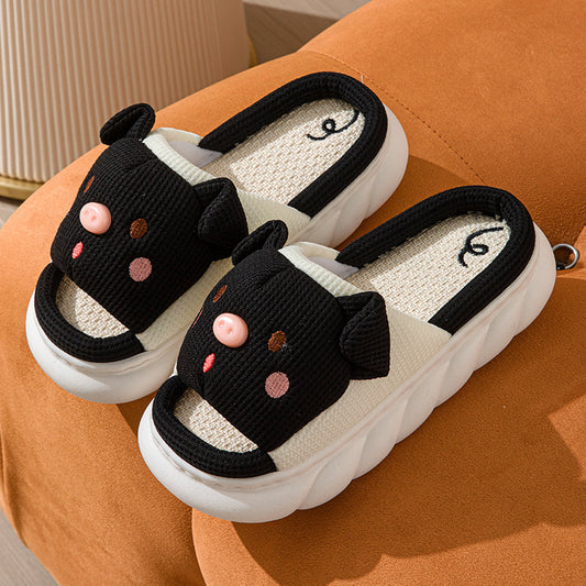 Piggy Couple Open Toe Slippers