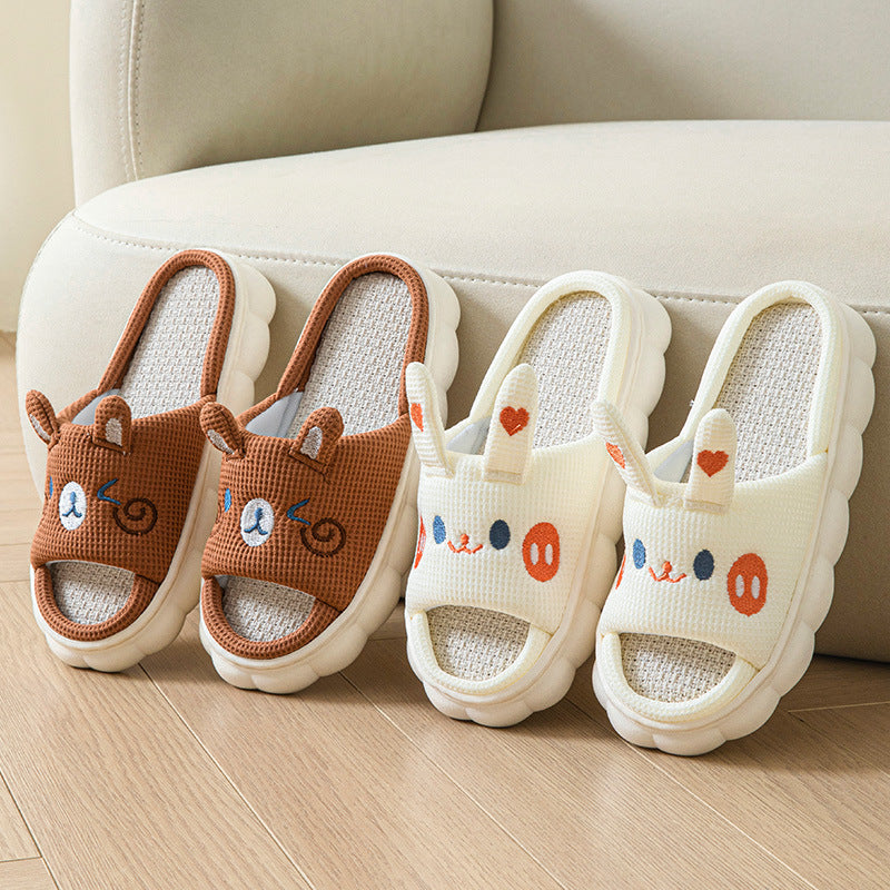 Cartoon Couple Open Toe Slippers