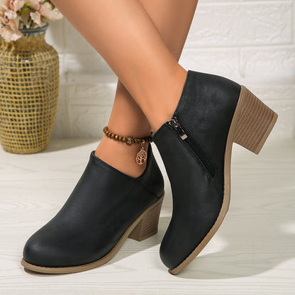 Chunky Heel Ankle Boots