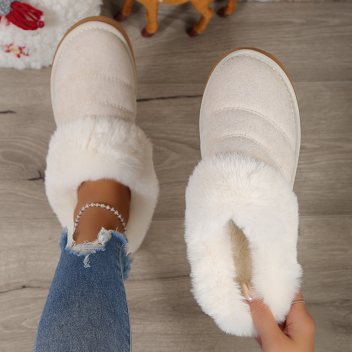 Thick-Soled Winter Plush Slippers