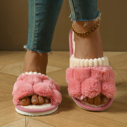 Bow Plush Indoor Slippers